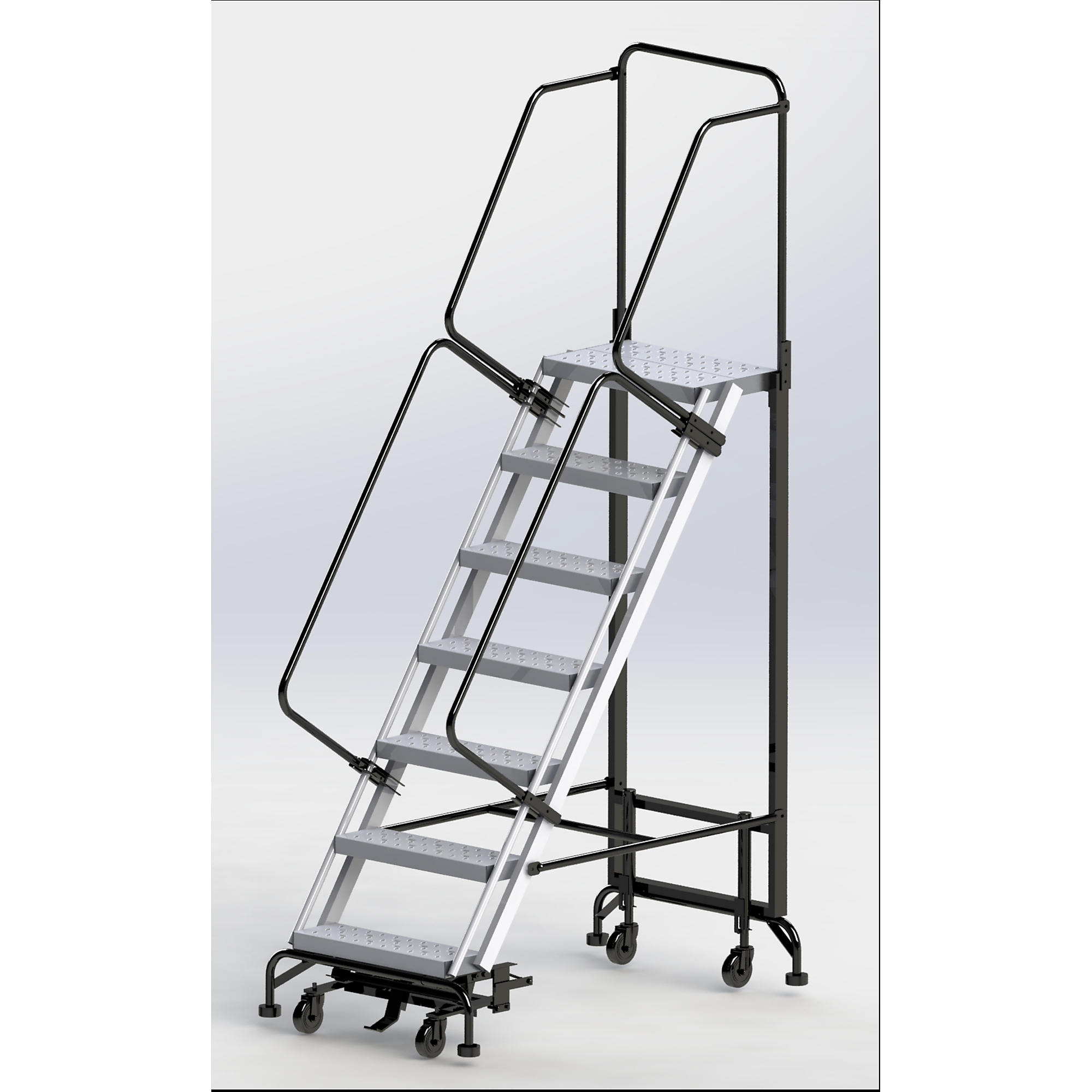 Ballymore, 7 Step Hybrid Ladder 24in. W Alumn. Steps, Overall Height 106 in, Steps 7 Material Carbon Steel, Model# HY-LA-073214P